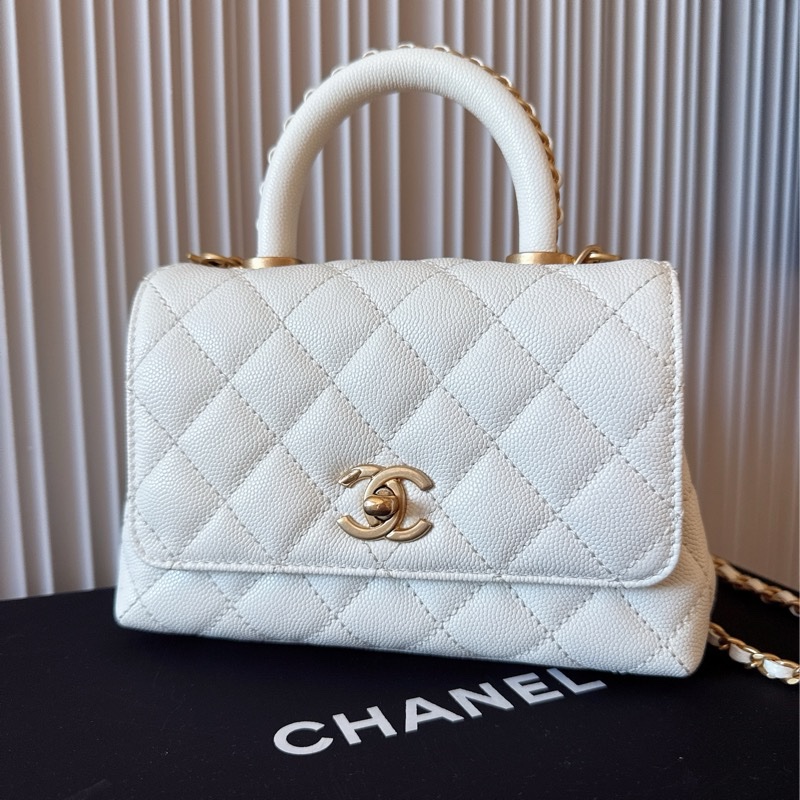 香奈兒mini coco handle 白金-0