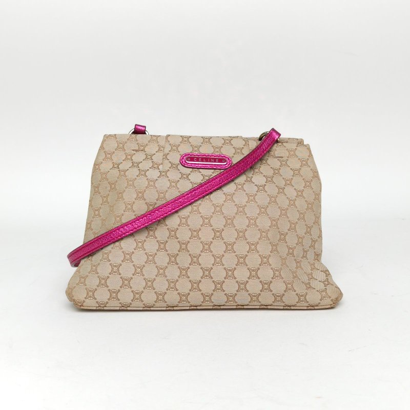CELINE 老花帆布中古斜跨包肩背包-0