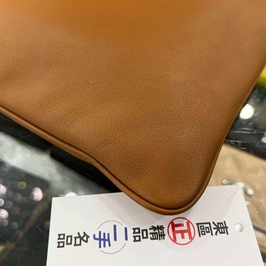 東區正精品㊣HERMES Aline mini 愛馬仕金棕色全皮銀釦扁式肩背斜背包小袋包 Y刻 RZ5983-7