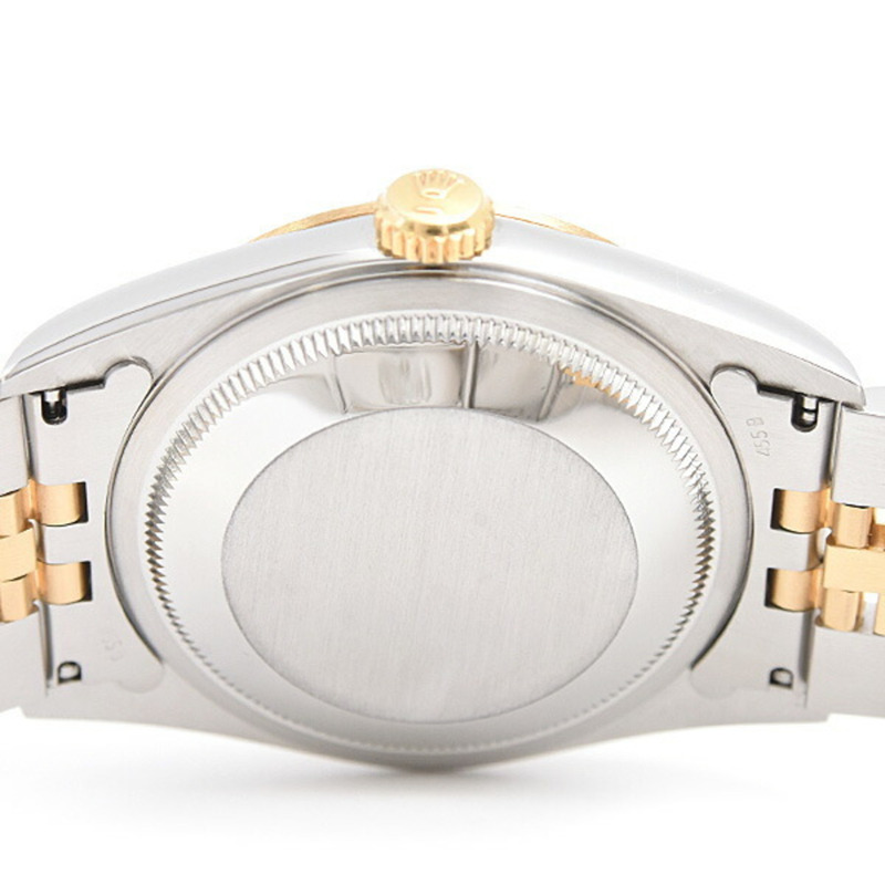 勞力士男士日誌型自動腕錶,鑲嵌10顆鑽石,W字樣,黑色錶盤,不銹鋼和黃金材質,型號:ROLEX 16233G-3