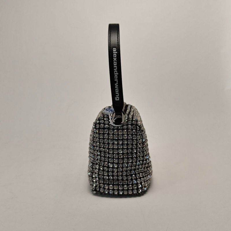ALEXANDER WANG heiress水鑽手包晚宴包中號白鑽銀色水晶肩背包-1