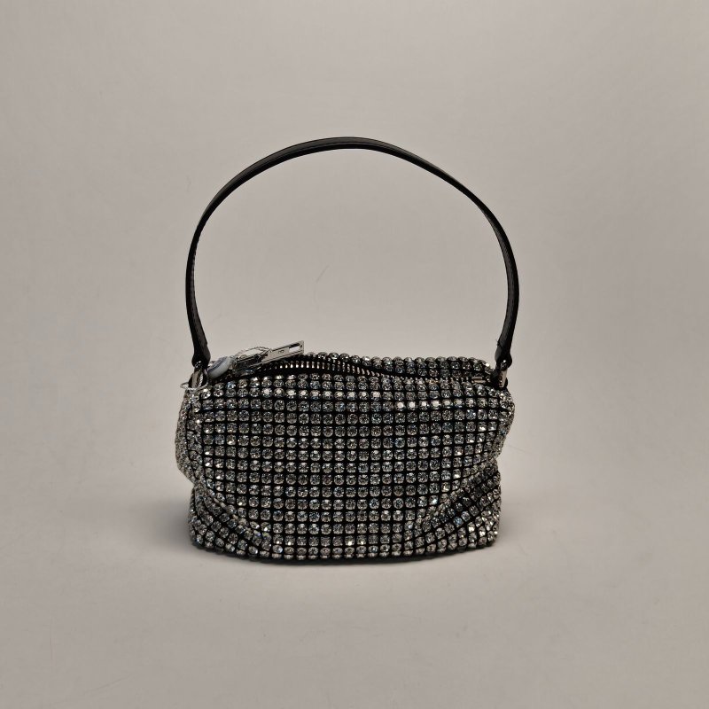 ALEXANDER WANG heiress水鑽手包晚宴包中號白鑽銀色水晶肩背包-2