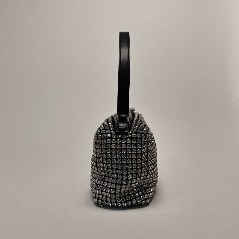 ALEXANDER WANG heiress水鑽手包晚宴包中號白鑽銀色水晶肩背包-3