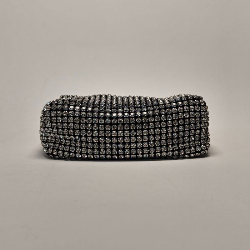 ALEXANDER WANG heiress水鑽手包晚宴包中號白鑽銀色水晶肩背包-4