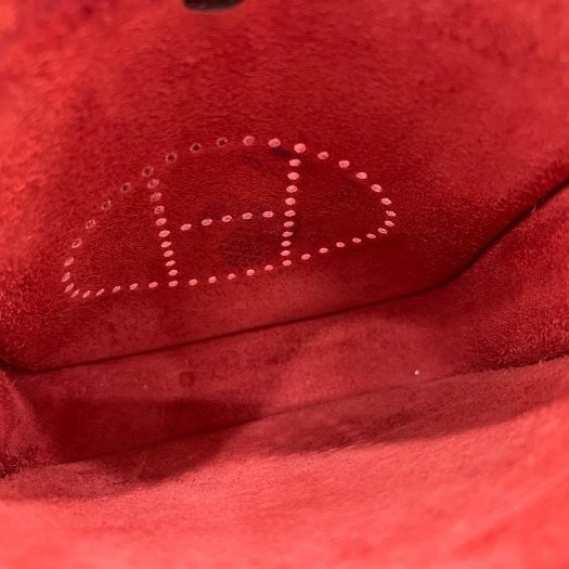 東區正精品㊣HERMES MINI EVELYNE 16cm 愛馬仕紅色全皮H 洞洞金釦迷你斜背包 Y刻 RZ5982-2