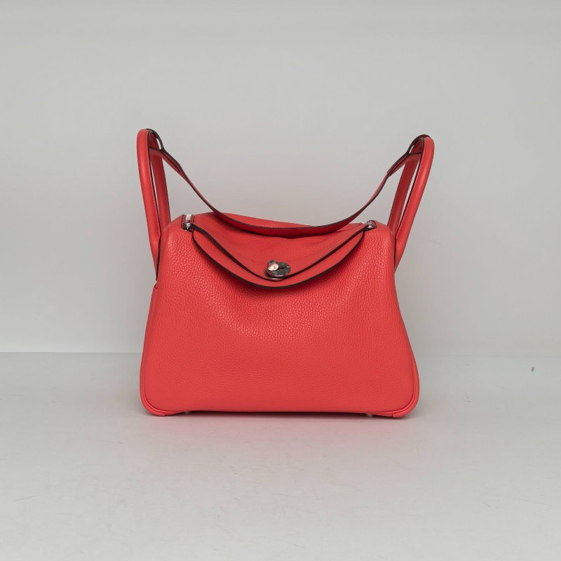 HERMES Lindy30T5齋普爾粉TC皮C刻銀扣肩背包-0