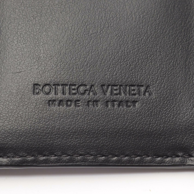 BOTTEGA VENETA Intrecciato 三折皮夾,黑色真皮,二手,女士款-4