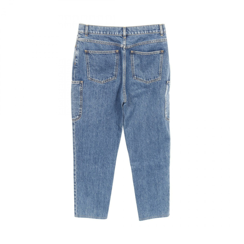 香奈兒 COCO 標誌連結牛仔褲，棉質，藍色，二手，女款 #38 CC-1