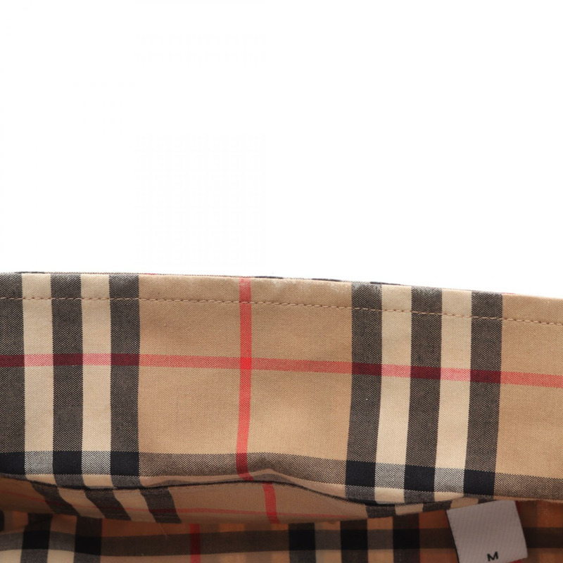BURBERRY Nova Check 長袖襯衫，純棉材質，米色/黑色，二手男士M碼-5
