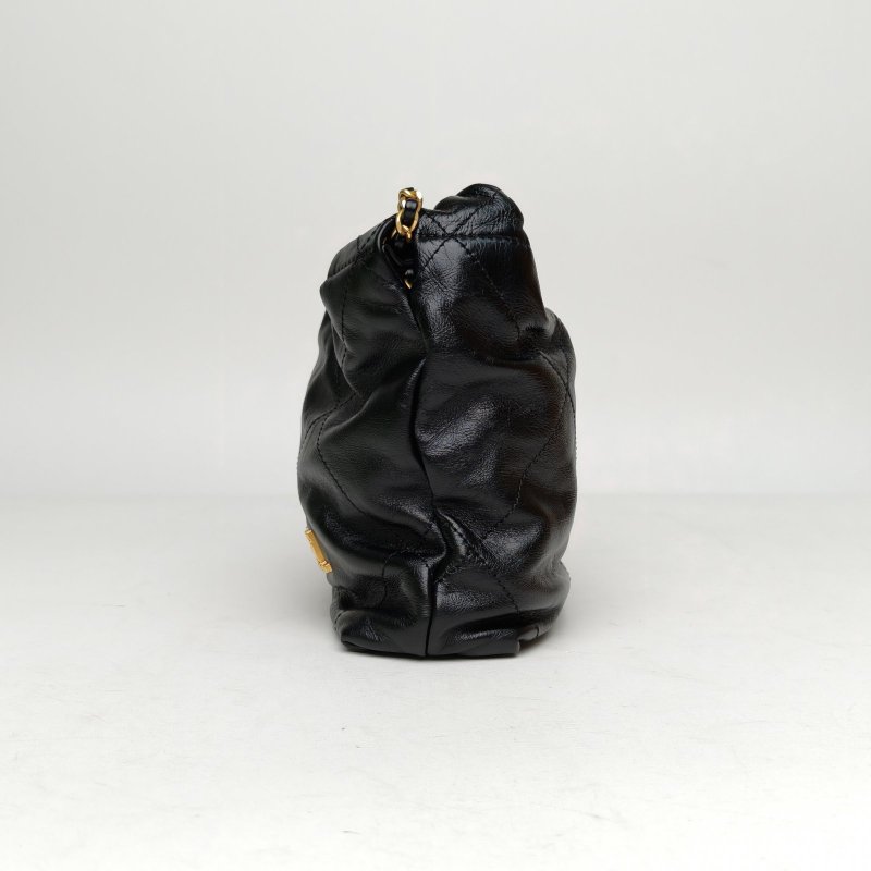 CHANEL 23S22BagTote托特包Mini20黑色牛皮晶片開金扣珍珠皮穿雙鏈肩背包-1