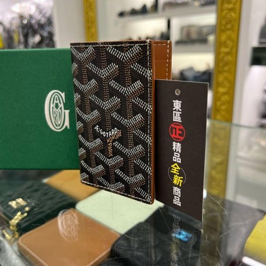 東區正精品㊣GOYARD Saint Pierre Card Wallet 全新焦糖色圖騰對開卡片夾短夾 RZ5976-1