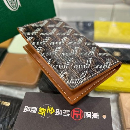東區正精品㊣GOYARD Saint Pierre Card Wallet 全新焦糖色圖騰對開卡片夾短夾 RZ5976-5