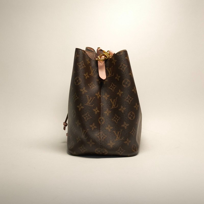 LOUIS VUITTON NÉONOÉ水桶包中號26粉色內裏老花PVC金扣2017肩背包-3