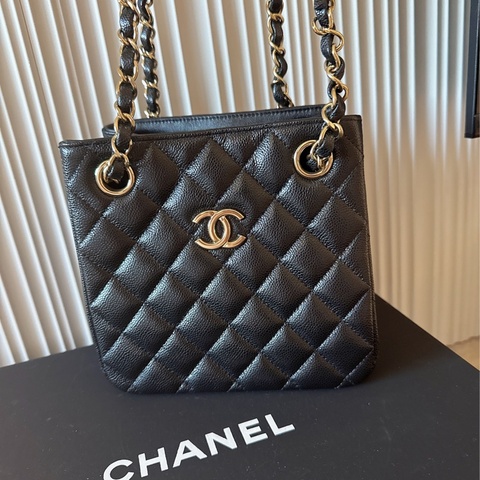 Chanel mini tote黑金 全新
