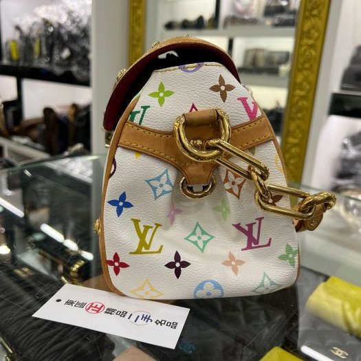 東區正精品㊣LV M40203 Beverly MM Multicolore 白彩金釦式肩背包手提肩背鏈包 RZ5973-3
