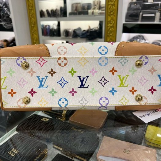 東區正精品㊣LV M40203 Beverly MM Multicolore 白彩金釦式肩背包手提肩背鏈包 RZ5973-5
