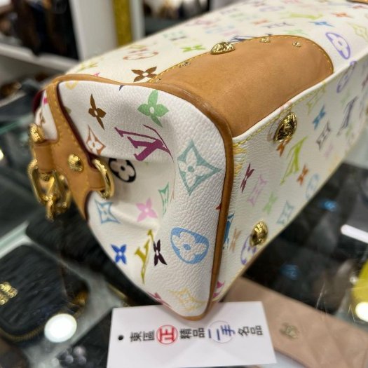 東區正精品㊣LV M40203 Beverly MM Multicolore 白彩金釦式肩背包手提肩背鏈包 RZ5973-7