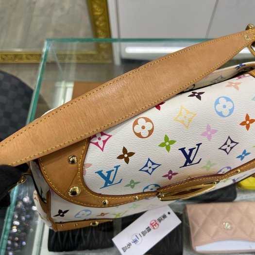 東區正精品㊣LV M40203 Beverly MM Multicolore 白彩金釦式肩背包手提肩背鏈包 RZ5973-8