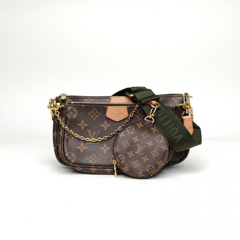 LOUIS VUITTON MultiPochetteAccessoires五合一綠肩帶老花PVC2020肩背包-0