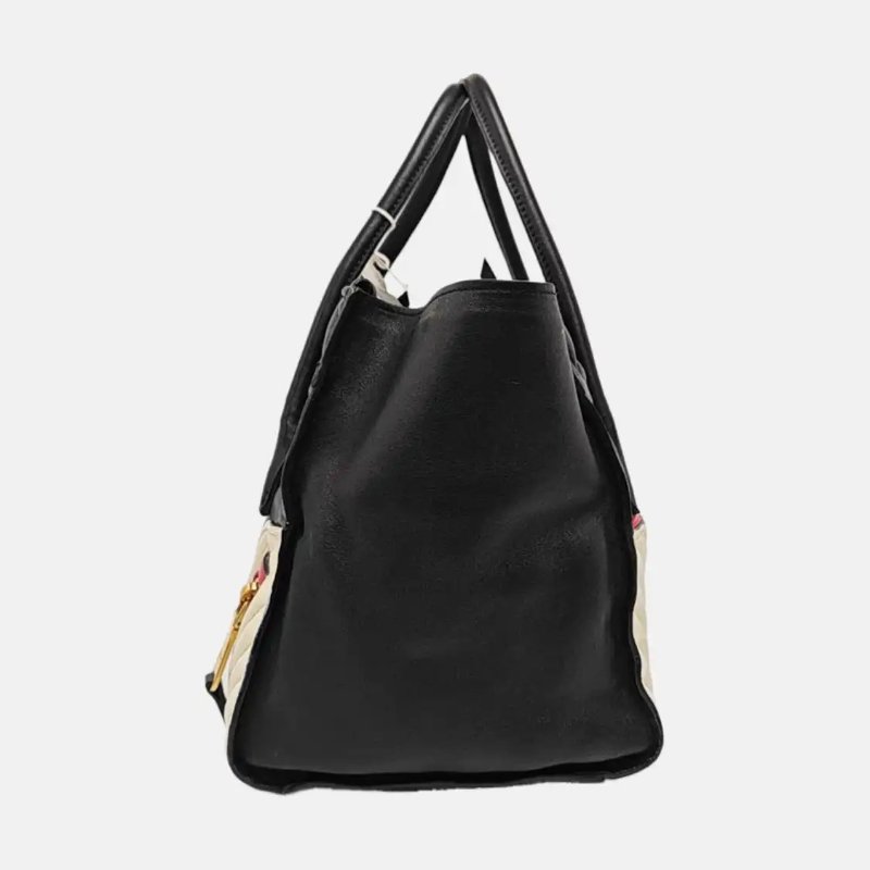 Miu Miu Crystal 黑色牛皮單肩包斜挎包手提包金色五金 可拆卸肩帶-2