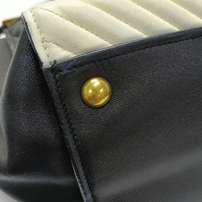 Miu Miu Crystal 黑色牛皮單肩包斜挎包手提包金色五金 可拆卸肩帶-6