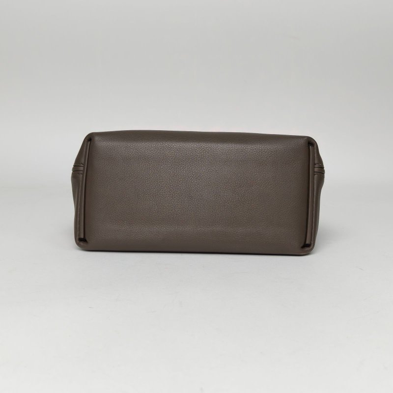 HERMES 2424Mini218F錫器灰EC皮/Swift皮Z刻金扣肩背包-4