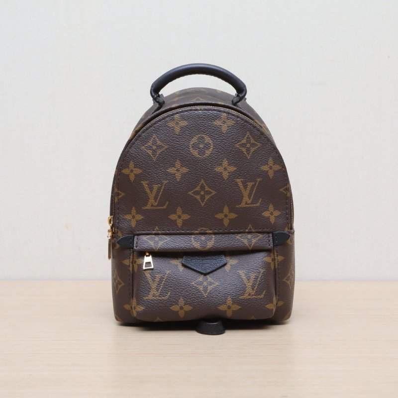 LOUIS VUITTON PalmSprings小書包Mini17新款拉鏈外露老花PVC晶片肩背包-1