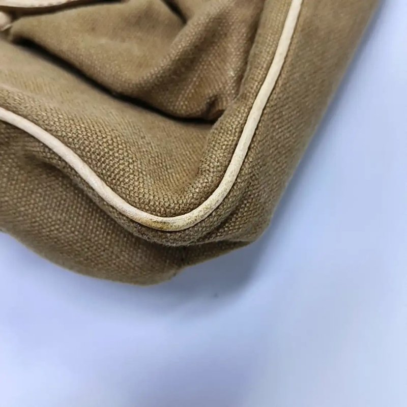 CELINE BOOGIE 卡其色帆布手提包 金色五金-7