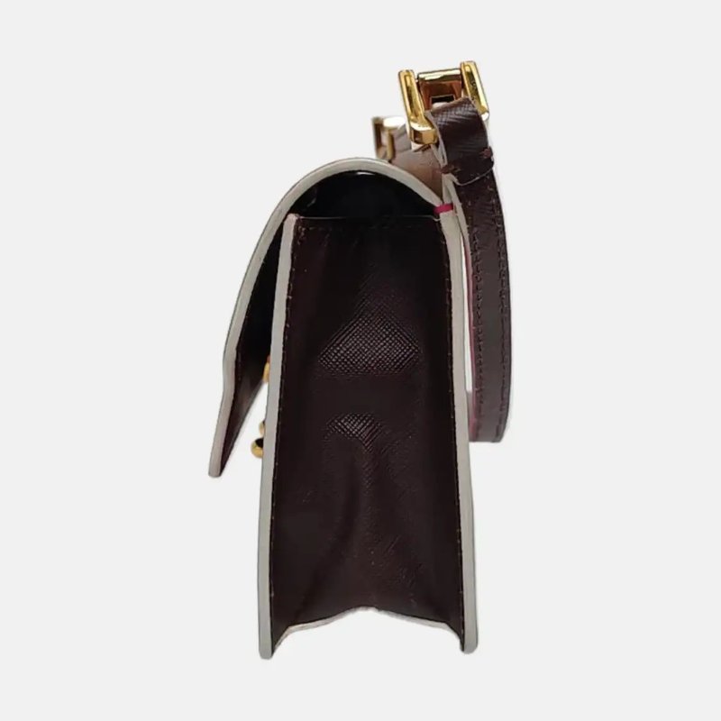 MARNI Trunk 拼色牛皮單肩包斜挎包 金色五金-4