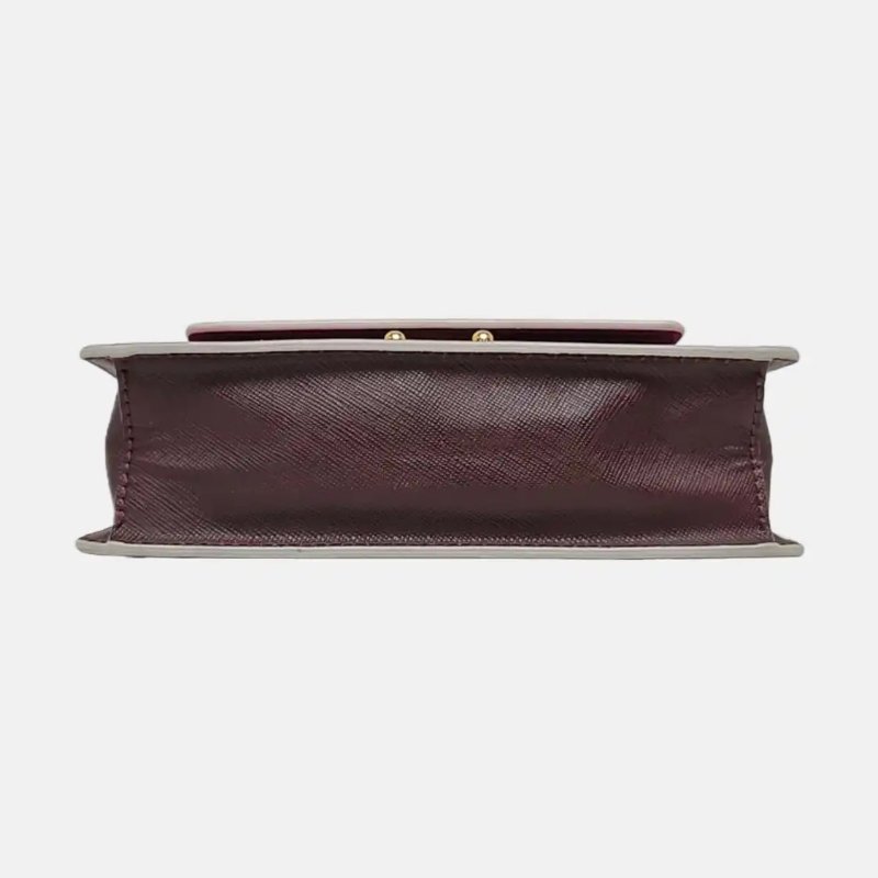 MARNI Trunk 拼色牛皮單肩包斜挎包 金色五金-5