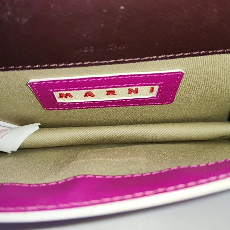 MARNI Trunk 拼色牛皮單肩包斜挎包 金色五金-8