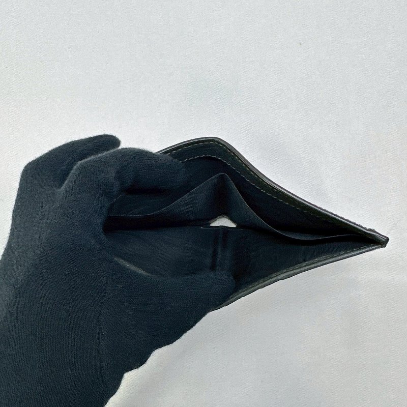 GUCCI 黑灰老花二摺短夾-4