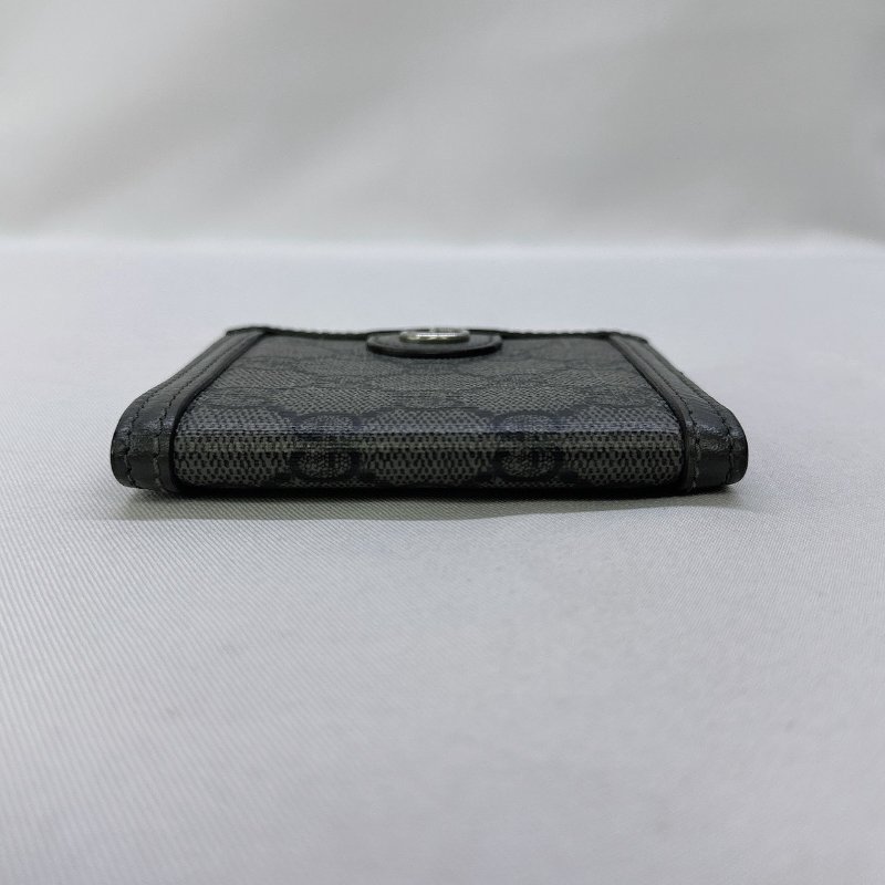 GUCCI 黑灰老花二摺短夾-7