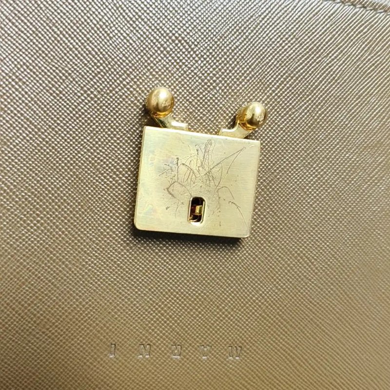 MARNI Trunk 中號 棕色牛皮單肩包-10