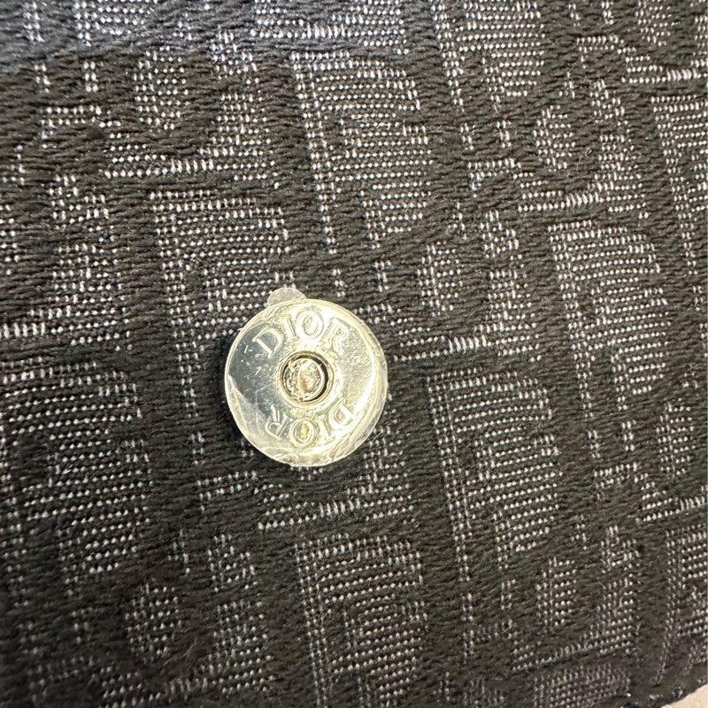 Dior 黑緹花黑牛皮Saddle黑釦翻蓋斜背郵差包1ADPO325YKY-7