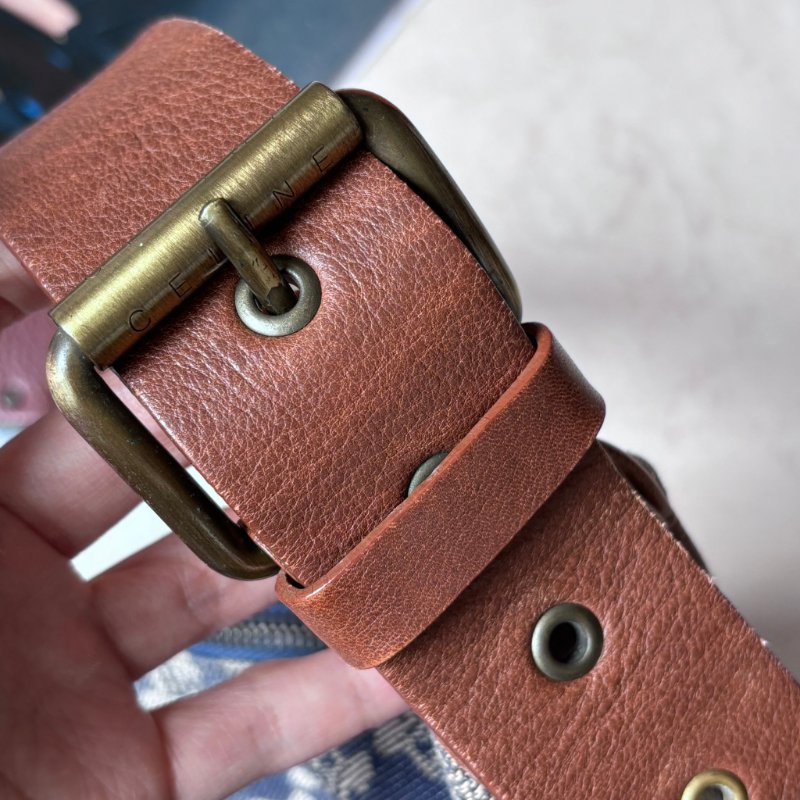 ::Celine:: 經典凱旋門 花紋單寧彎月包 斜背包 肩背包 hobo Pre-Owned 2010 Macadam Denim Crossbody-36