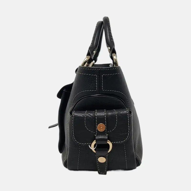 CELINE 托特包 黑色牛皮手提包 銀色五金-2