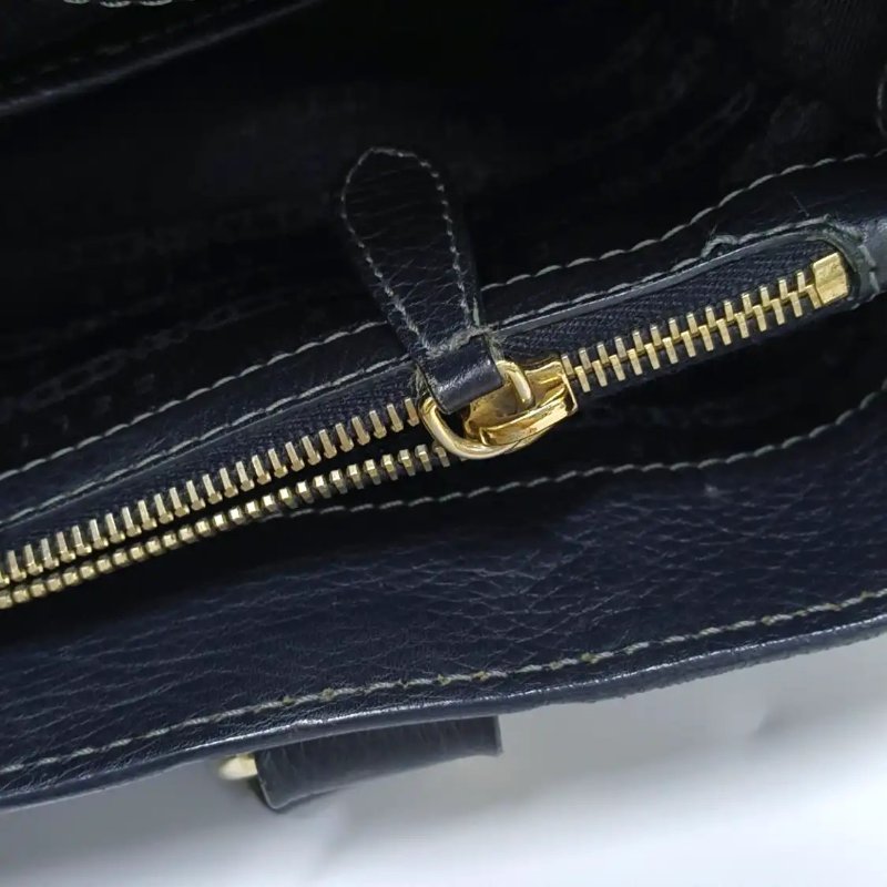 CELINE 托特包 黑色牛皮手提包 銀色五金-6