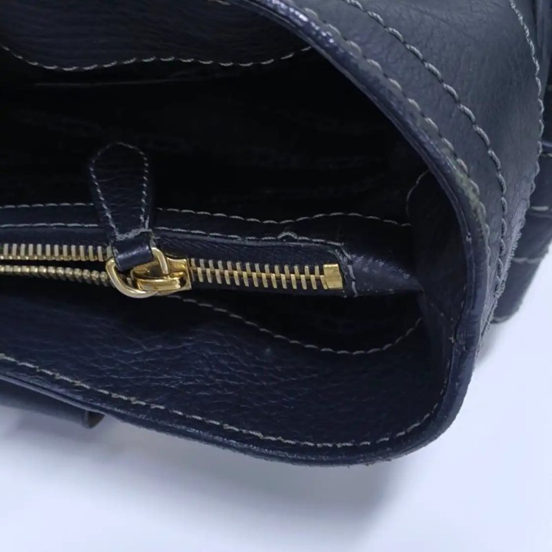 CELINE 托特包 黑色牛皮手提包 銀色五金-7