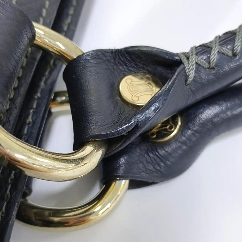 CELINE 托特包 黑色牛皮手提包 銀色五金-8