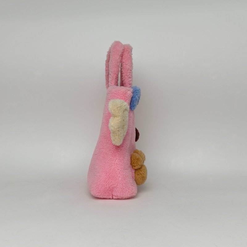 GUCCI 拼色毛絨銀扣小熊托特包兒童包楊冪同款肩背包-4