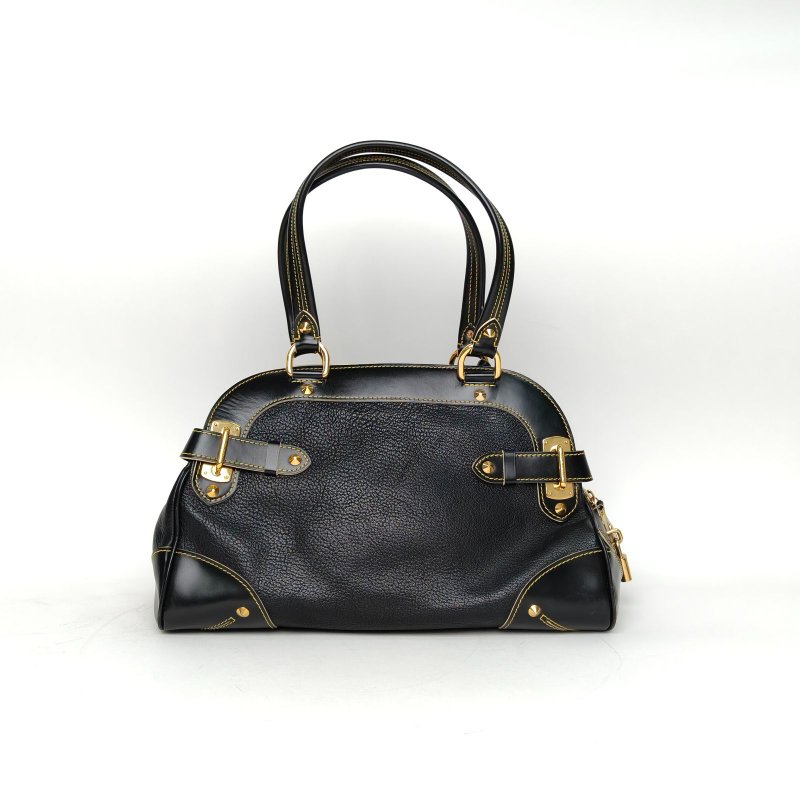 LOUIS VUITTON 黑色山羊皮2009中古蘇哈裏手提包肩背包-2