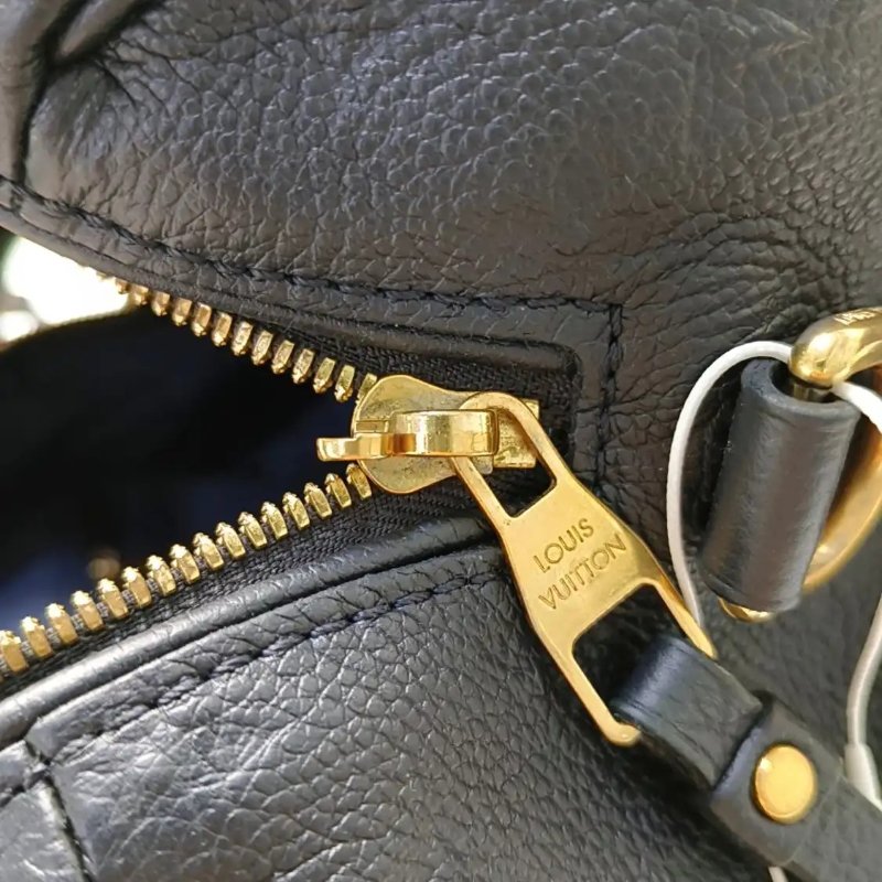 LOUIS VUITTON SPEEDY 25 黑色牛皮老花波士頓包單肩包手提包斜挎包 金色五金 可拆卸肩帶-7