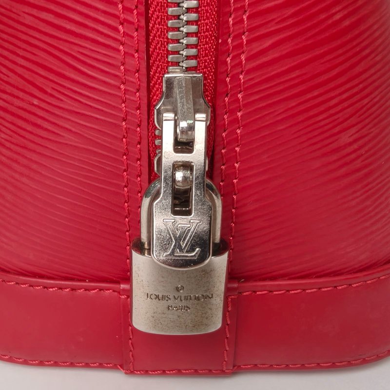 LOUIS VUITTON ALMA貝殼包小號32紅色EPI水波紋牛皮2012肩背包-4