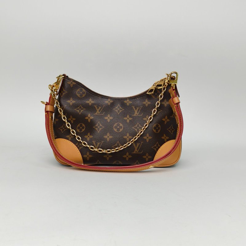 LOUIS VUITTON BOULOGNE牛角包可拆卸肩帶老花PVC晶片肩背包-2