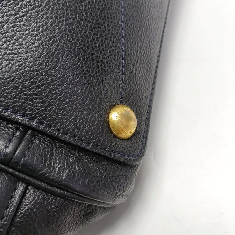 LOUIS VUITTON SPEEDY 25 黑色牛皮老花壓紋波士頓包手提包 金色五金-9