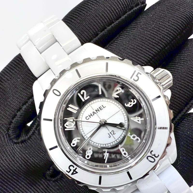 CHANEL 白陶瓷雙層數字J12 33MM H4861-4