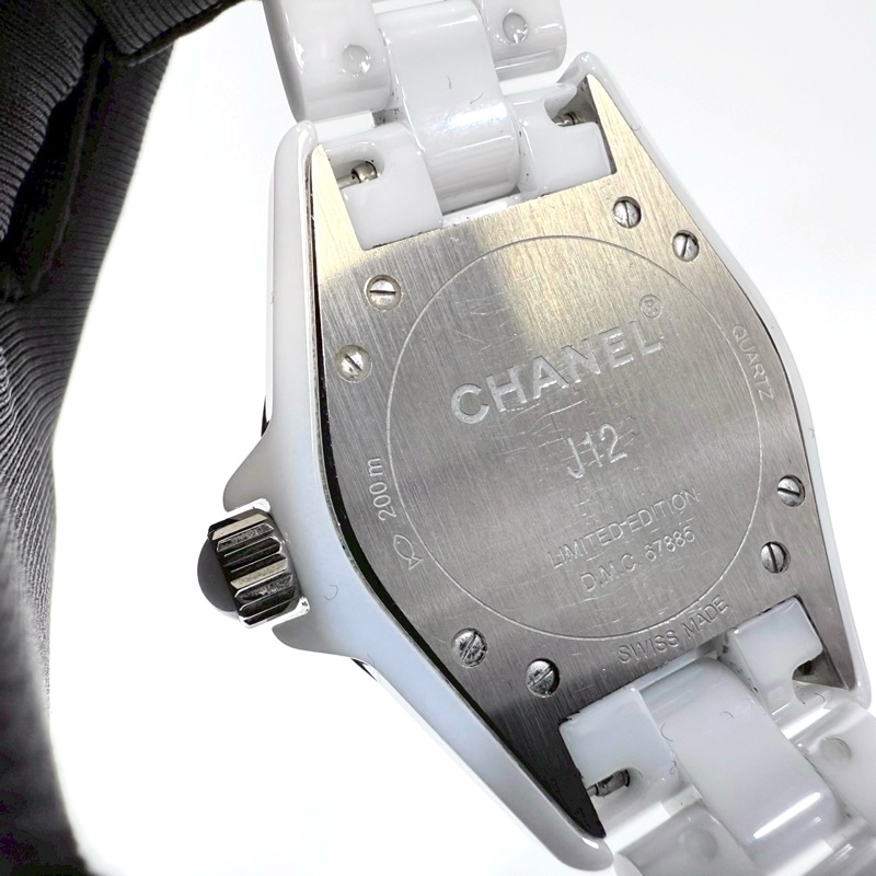 CHANEL 白陶瓷雙層數字J12 33MM H4861-7