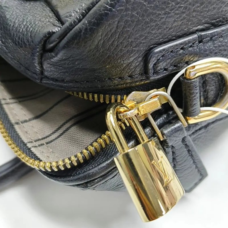 LOUIS VUITTON SPEEDY 20 黑色牛皮老花波士頓包單肩包手提包斜挎包 金色五金 可拆卸肩帶-8