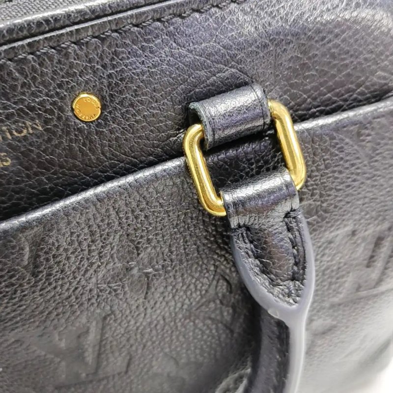 LOUIS VUITTON SPEEDY 20 黑色牛皮老花波士頓包單肩包手提包斜挎包 金色五金 可拆卸肩帶-9